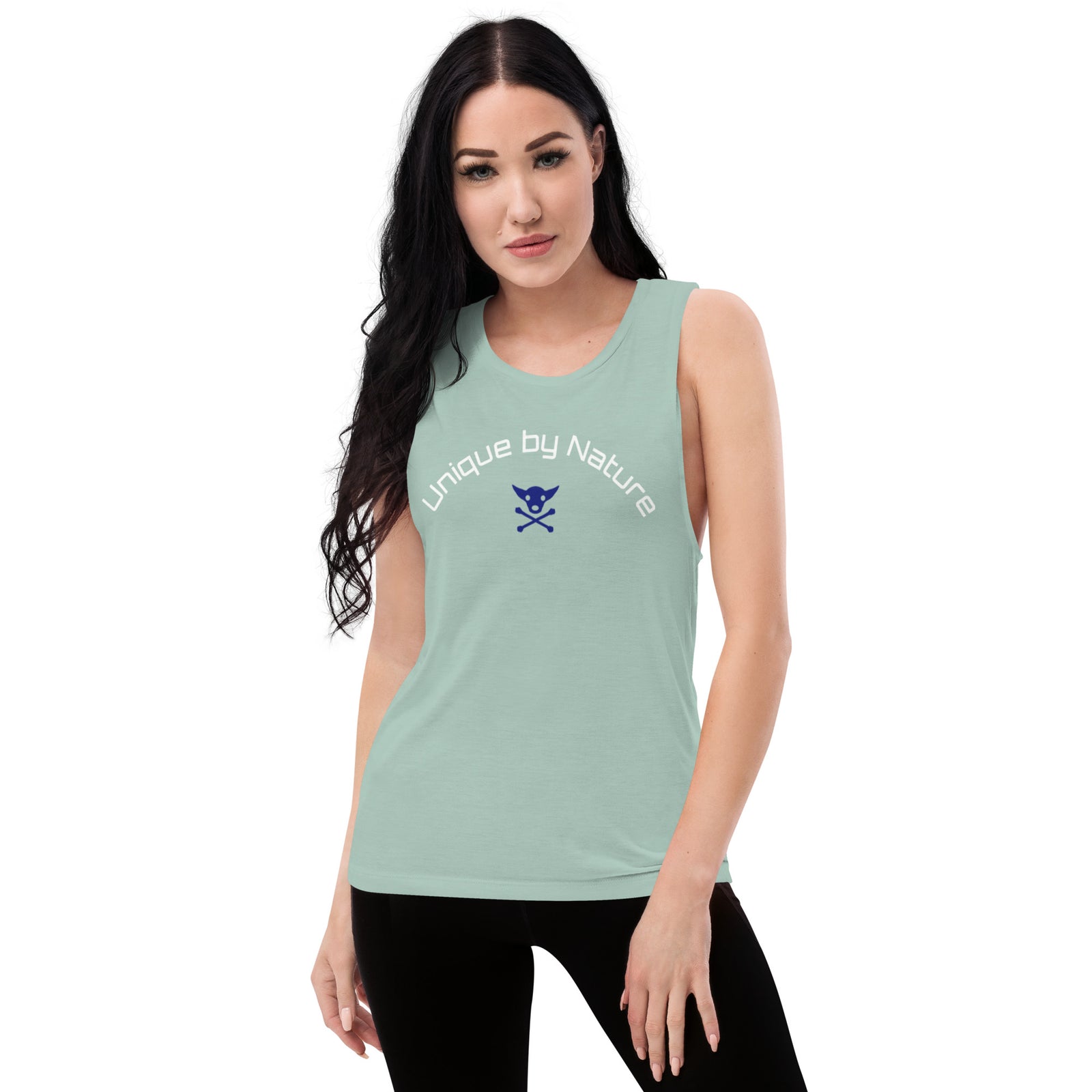 Ladies’ Muscle Tank with the 'Pirate Puppy'