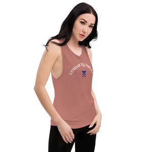 Ladies’ Muscle Tank with the 'Pirate Puppy'